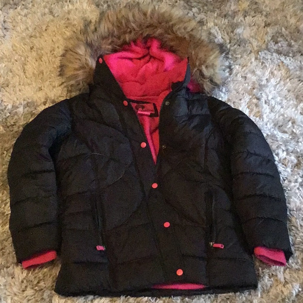 Black and pink snow jacket children size large